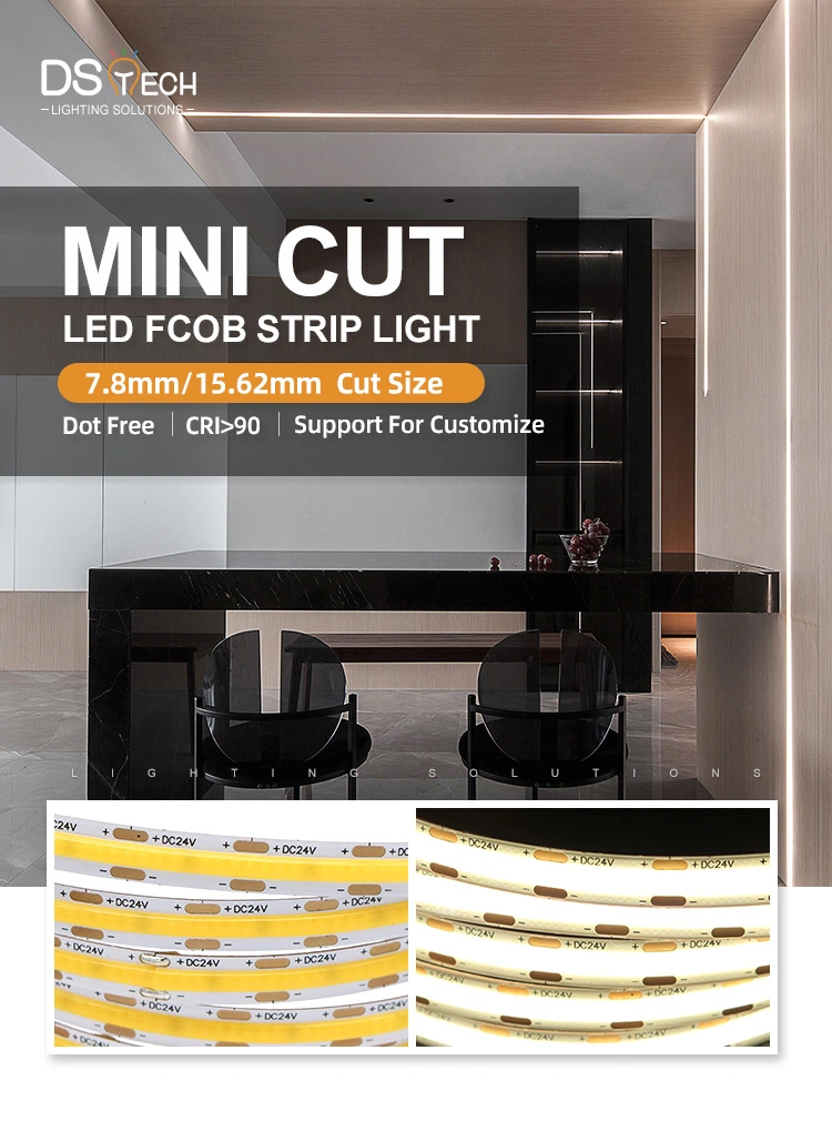 LED COB Flexible Tape 8mm PCB 512chips/M Dotless COB LED Strip Light LED Strip Tape