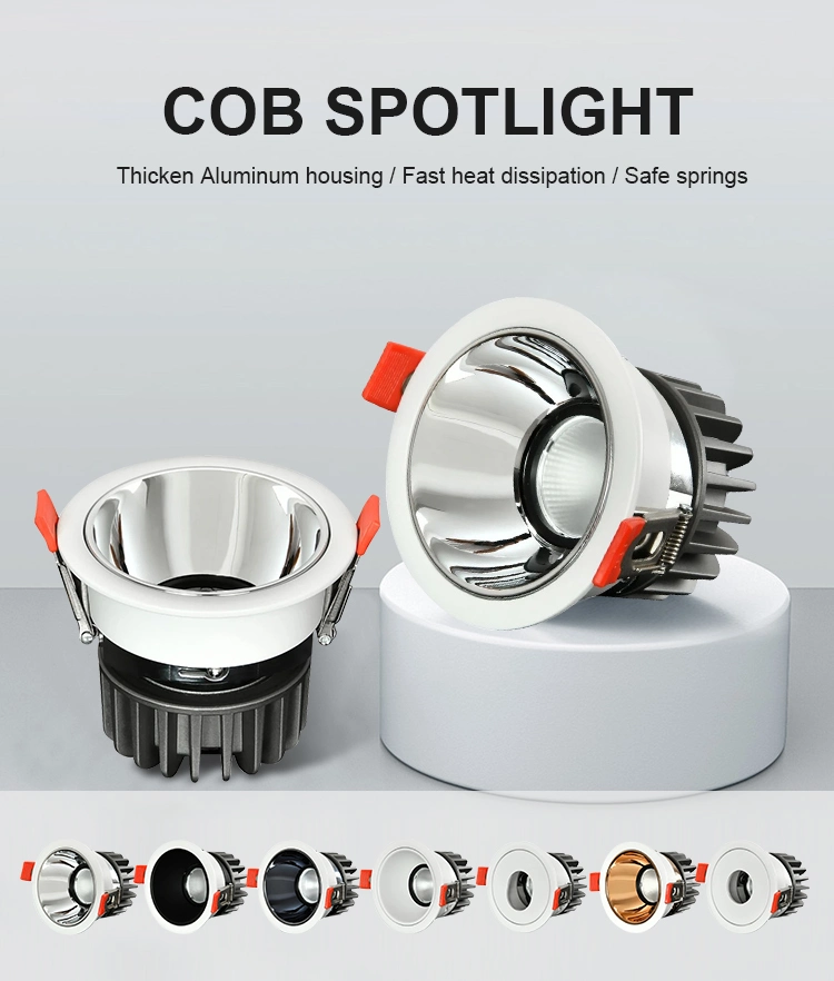 Home Improvement Spotlight Slim Recessed Spot Lights Three Color LED COB Downlight
