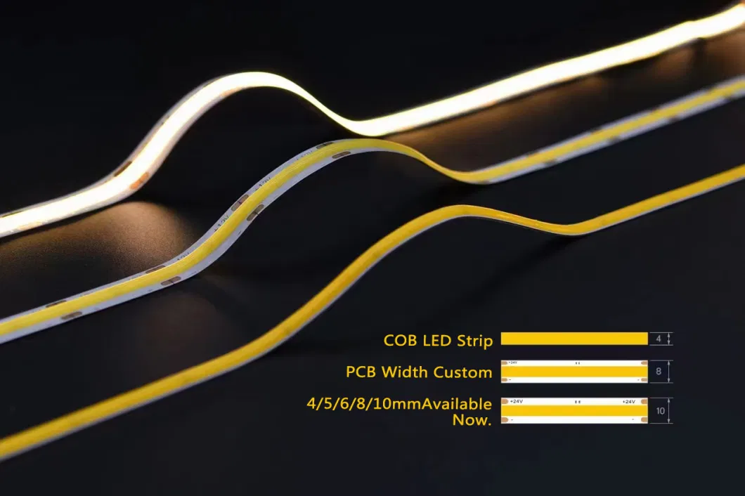 24VDC 4mm/5mm/6mm Flexible Strip LED Light Slim COB LED Strip